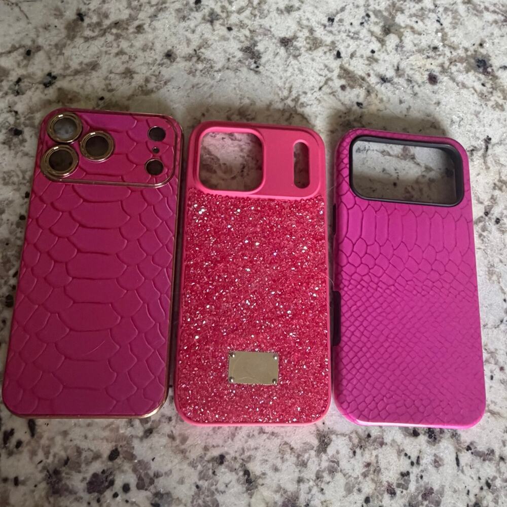 3 Pink iPhone 17 Pro Max Phone Cases Bundle